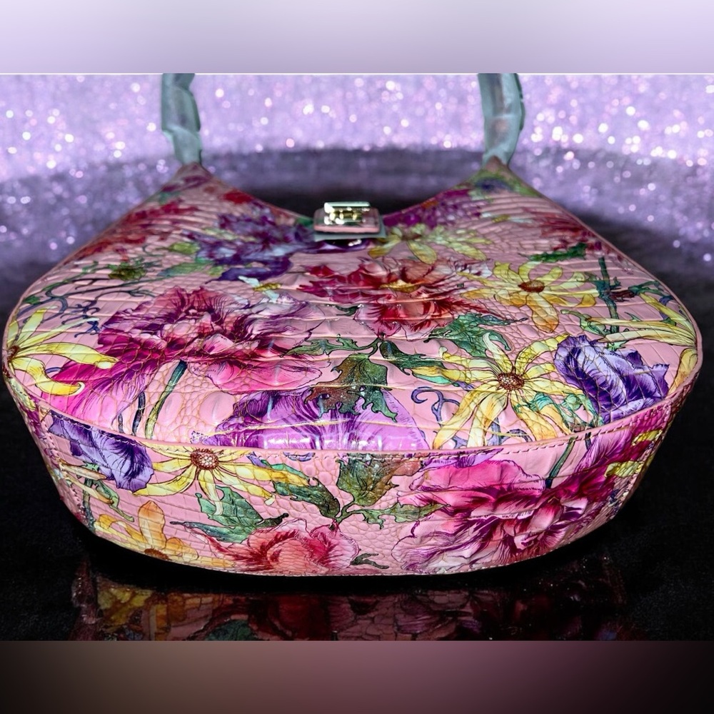 NWT Brahmin Leather FALLON Shoulder Bag in Floral Perennial Melbourne - Picture 6 of 11